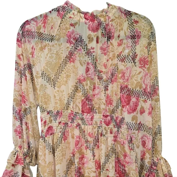 Free People Boho Romantic Floral Flowy Lena Midi Dress NWT Size Small