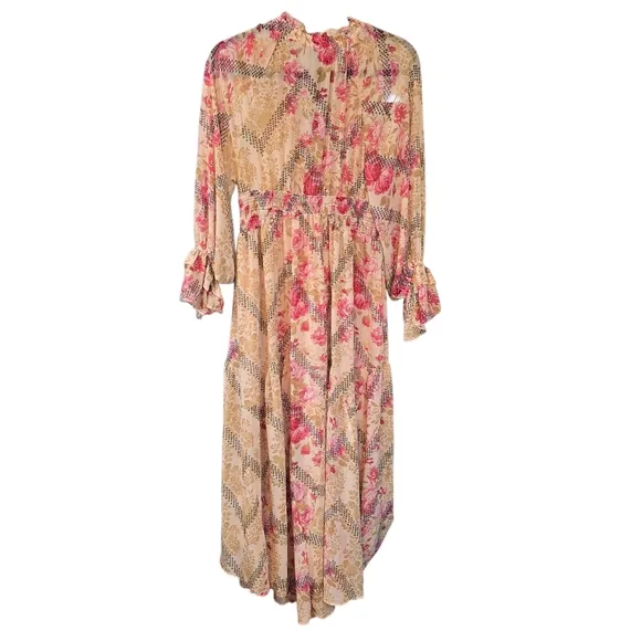 Free People Boho Romantic Floral Flowy Lena Midi Dress NWT Size Small