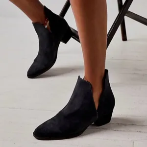 Free People‎ Charm Double-V Ankle Bootie in Smoke Suede Women’s 7.5