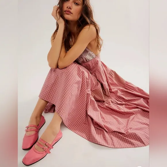 Free People Gemini Ballet Flats Watermelon pink Sz 7 New in box