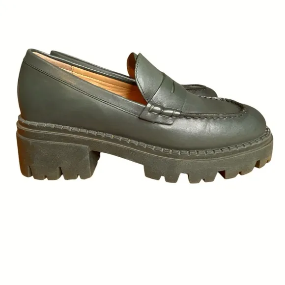 Free People Green Chunky Lyra Lug Sole Loafer Women’s Size EU39 U.S. 8.5-9