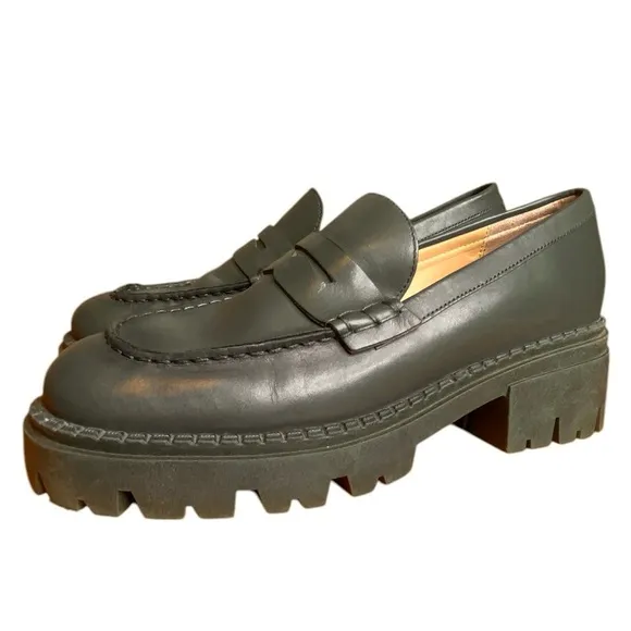 Free People Green Chunky Lyra Lug Sole Loafer Women’s Size EU39 U.S. 8.5-9