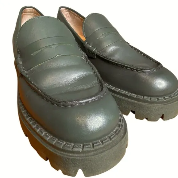 Free People Green Chunky Lyra Lug Sole Loafer Women’s Size EU39 U.S. 8.5-9