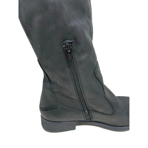 Free People Leather Brenna Black Over The Knee Boots 36.5