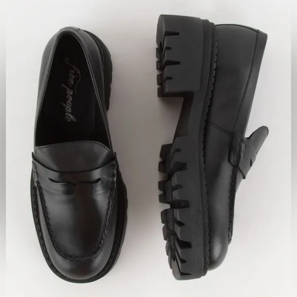 FREE PEOPLE Lyra Lug Sole Womens Platform Loafers Size 38