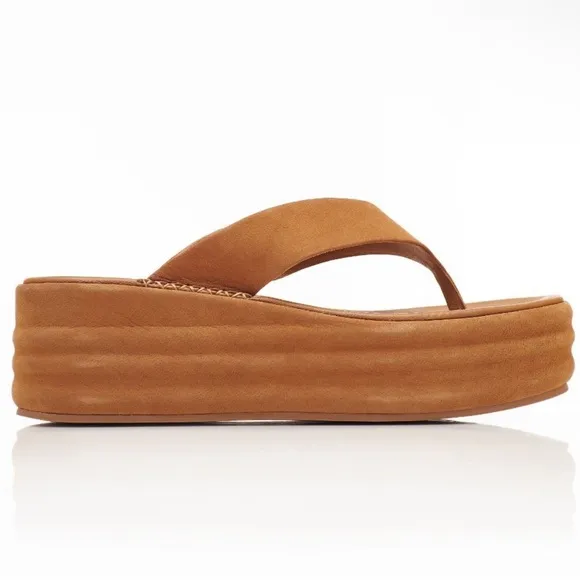 Free People NIB Haven Thong Platform Sandals Sz US 9 in tan
