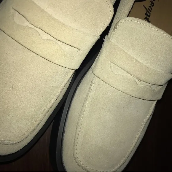 Free People Nico Platform Lug Sole Loafers In Cappuccino Suede NEW