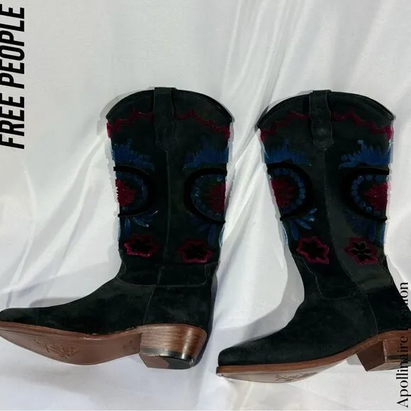 FREE PEOPLE ROUNDHOUSE STICH BOOTS BLACK COMBO SIZE 39.5 EU NWT