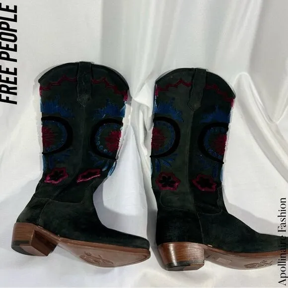 FREE PEOPLE ROUNDHOUSE STICH BOOTS BLACK COMBO SIZE 39.5 EU NWT