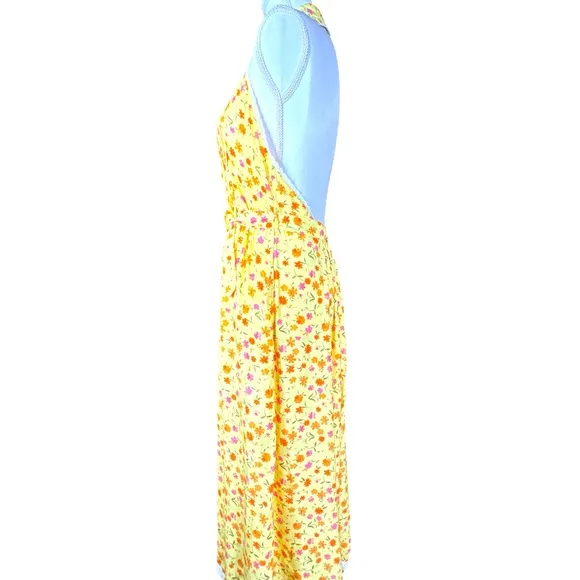 FREE PEOPLE Slice of Life Midi Dress in Lemon Sorbet Combo, Size M.
