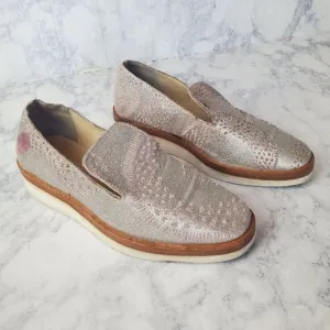 Free People Snake Eyes Loafers Womens 36 US 5.5 Metallic Silver Lavender Velvet