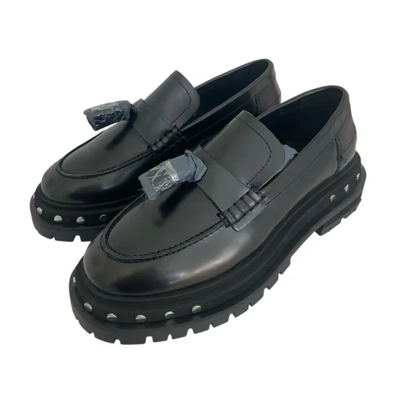 FREE PEOPLE Women’s Teagan Tassel Black Studded Tassel Loafers  Size: 7