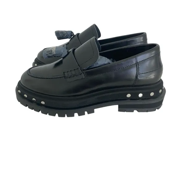 FREE PEOPLE Women’s Teagan Tassel Black Studded Tassel Loafers  Size: 7