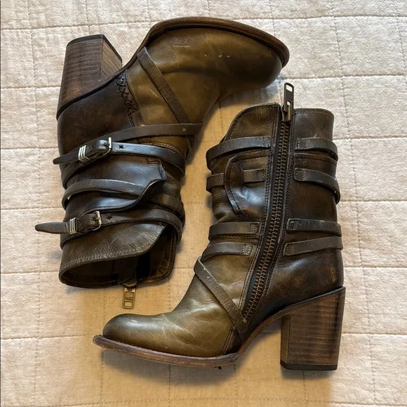Freebird by Steven Brown Heeled Boots with Straps
