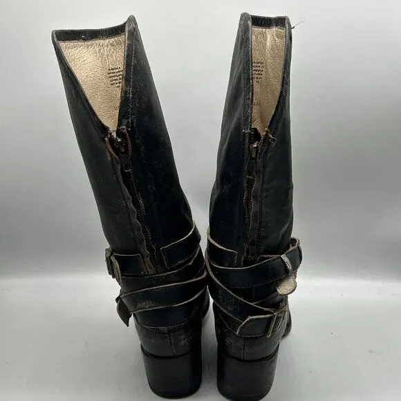 Freebird by Steven Drove Boots Womens 8 Drove Distressed Hippie Western Buckles
