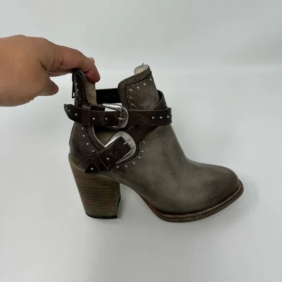 FREEBIRD By Steven Lion Rainbow Boots Strappy Booties Stacked Heel