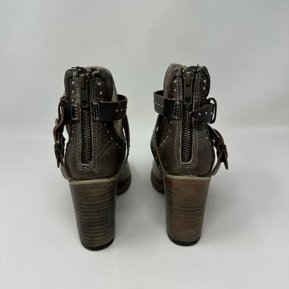FREEBIRD By Steven Lion Rainbow Boots Strappy Booties Stacked Heel
