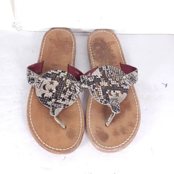 Freebird by Steven Women's Vallarta US9 Multi Leather Moon Stars Thong Sandals