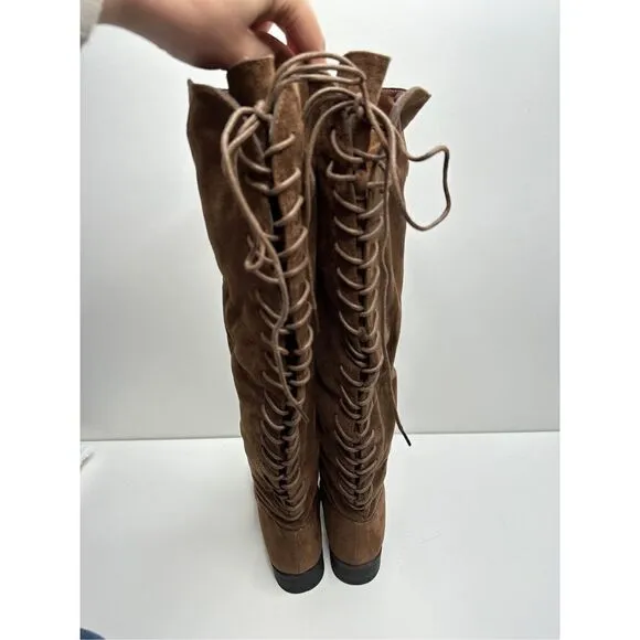 French Connection Over The Knee Boots Womens 6 Brown Jasper Boot New