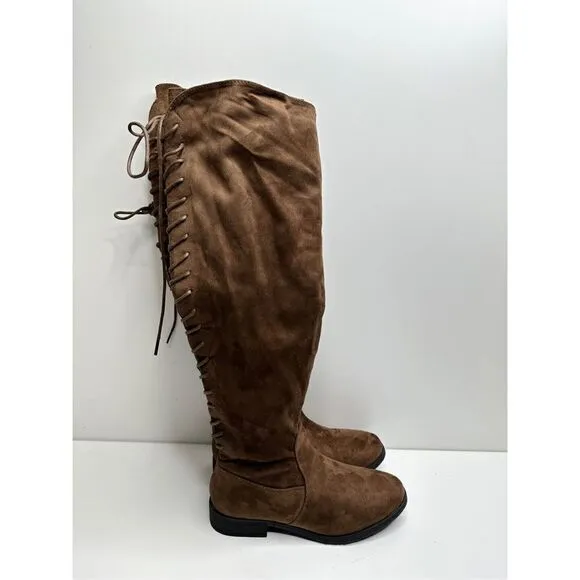 French Connection Over The Knee Boots Womens 6 Brown Jasper Boot New