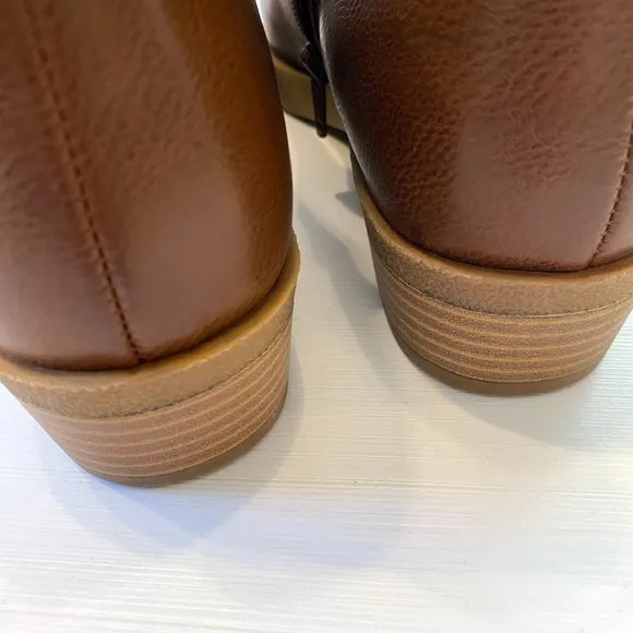 Frye &amp; Co. Women's Booties Pembrooke Redwood Stacked Heel Boots Size 8.5 M PLF22