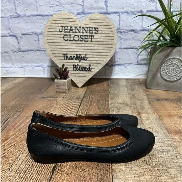 Frye Carson Women's Black Leather Ballet Flats Size 6.5