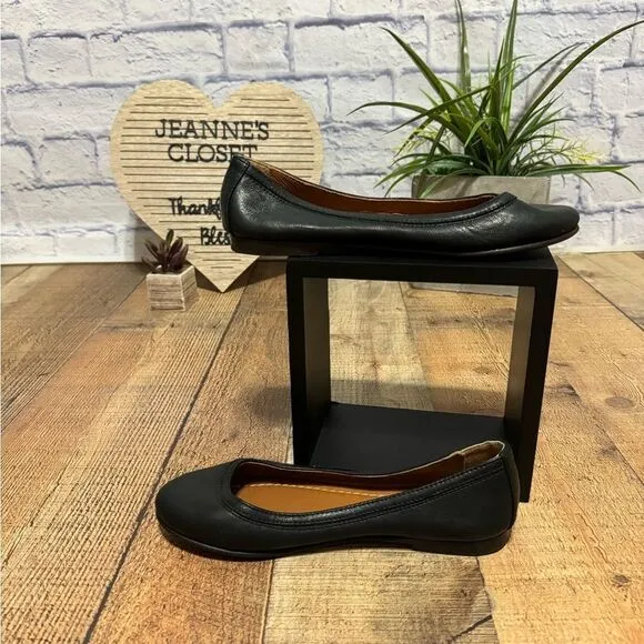 Frye Carson Women's Black Leather Ballet Flats Size 6.5