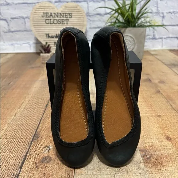 Frye Carson Women's Black Leather Ballet Flats Size 6.5