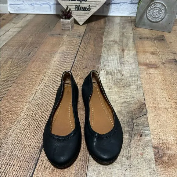 Frye Carson Women's Black Leather Ballet Flats Size 6.5