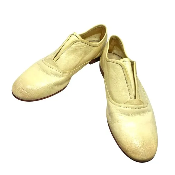 Frye Jillian 3474373 Off White Oxford Inspired Slip On Flats