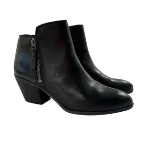 Frye Judith Double Zip Leather Almond Toe Block Heel Ankle Boots Black Size 7
