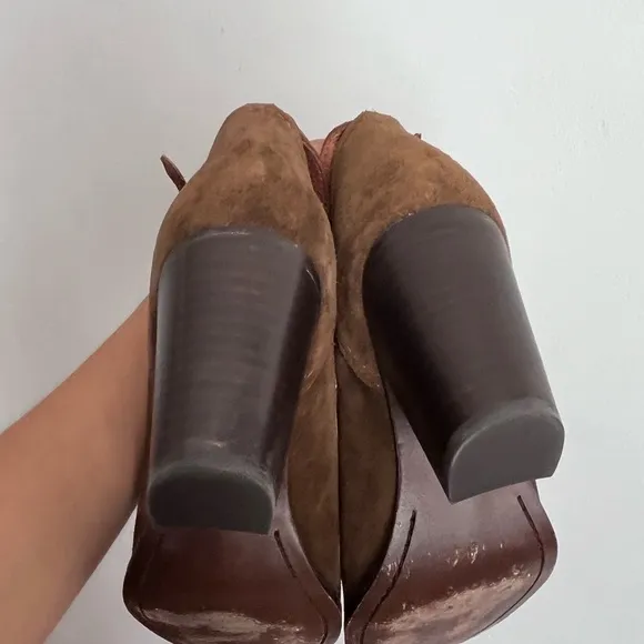 Frye Meghan Ankle Boots Women’s Size 10B Booties Brown Suede Heels