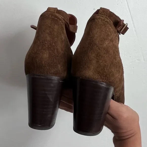 Frye Meghan Ankle Boots Women’s Size 10B Booties Brown Suede Heels