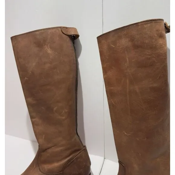 Frye Melissa Button 2 Riding Boots Sz 6 Womens Cognac Soft Leather Extended Calf