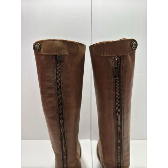 Frye Melissa Button 2 Riding Boots Sz 6 Womens Cognac Soft Leather Extended Calf