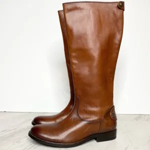 Frye Melissa Button Back Zipper Brown Boots 5 1/2