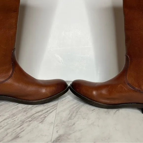 Frye Melissa Button Back Zipper Brown Boots 5 1/2