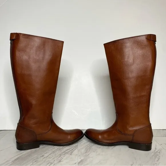Frye Melissa Button Back Zipper Brown Boots 5 1/2