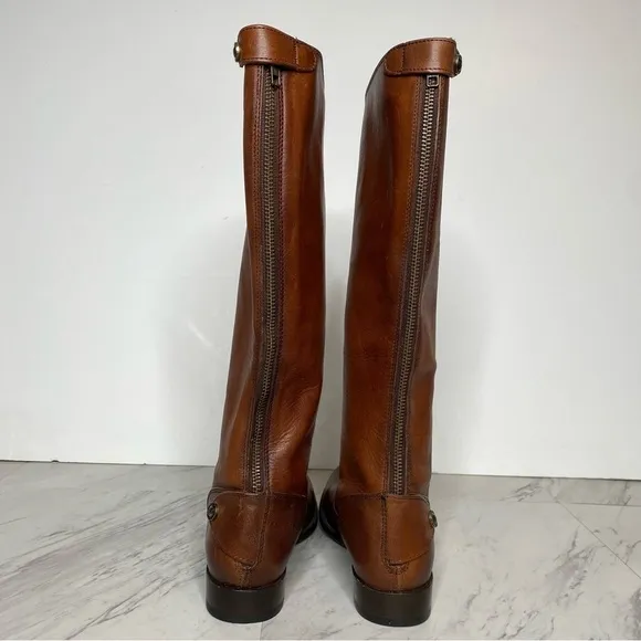 Frye Melissa Button Back Zipper Brown Boots 5 1/2