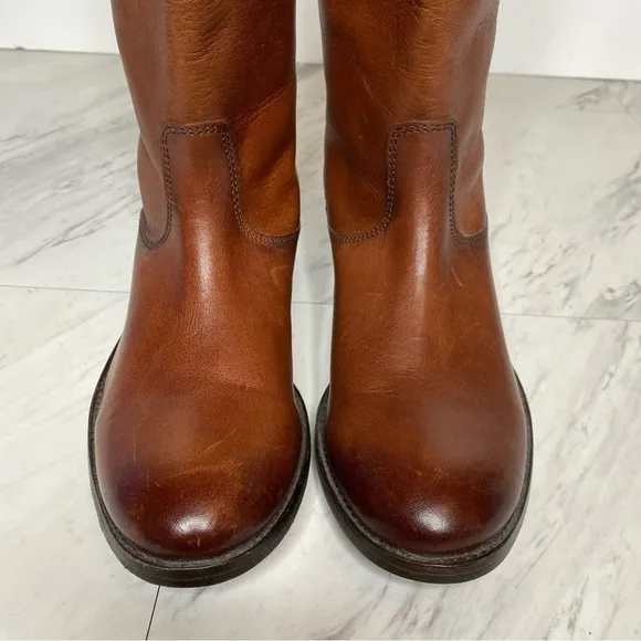 Frye Melissa Button Back Zipper Brown Boots 5 1/2