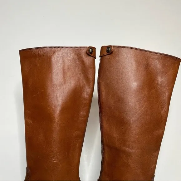 Frye Melissa Button Back Zipper Brown Boots 5 1/2