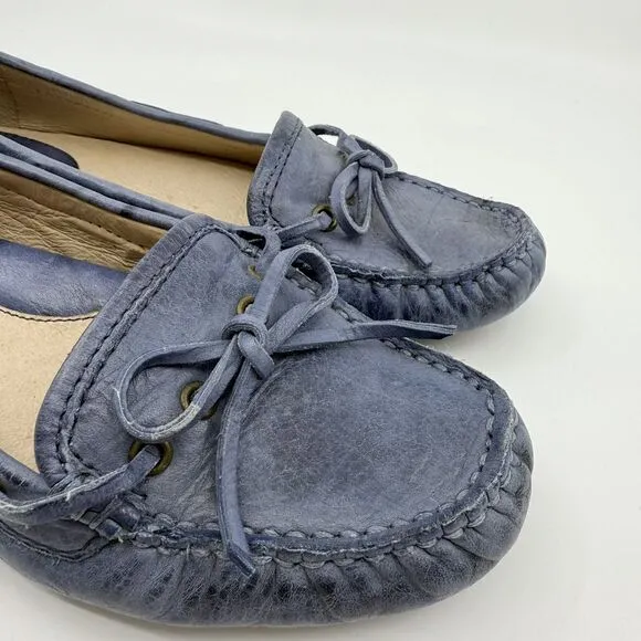FRYE Reagan Campus Driver‎ Women 7 Leather Sapphire Loafers 72285