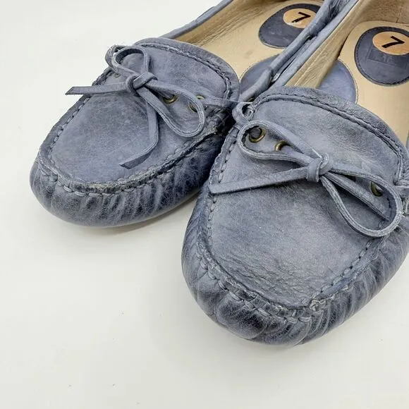 FRYE Reagan Campus Driver‎ Women 7 Leather Sapphire Loafers 72285