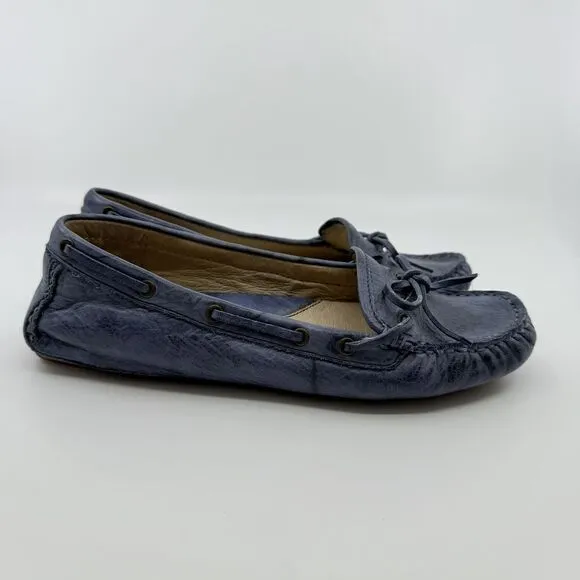 FRYE Reagan Campus Driver‎ Women 7 Leather Sapphire Loafers 72285