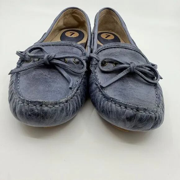 FRYE Reagan Campus Driver‎ Women 7 Leather Sapphire Loafers 72285