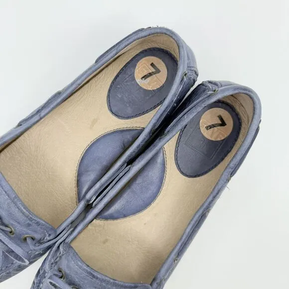 FRYE Reagan Campus Driver‎ Women 7 Leather Sapphire Loafers 72285