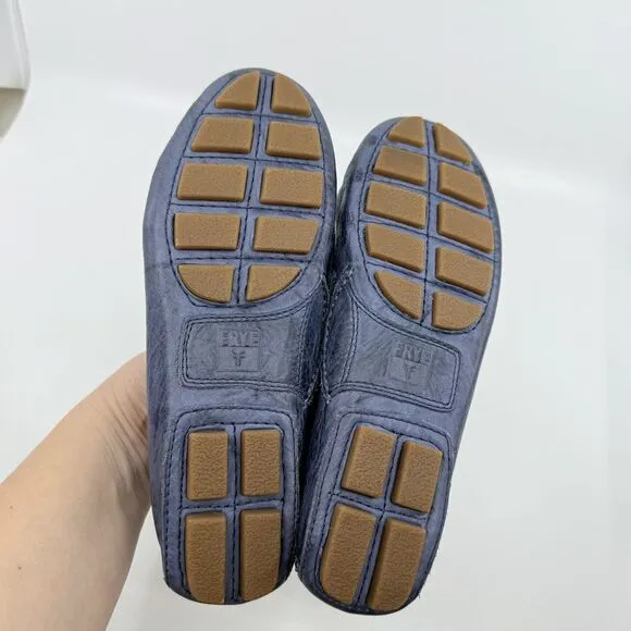 FRYE Reagan Campus Driver‎ Women 7 Leather Sapphire Loafers 72285