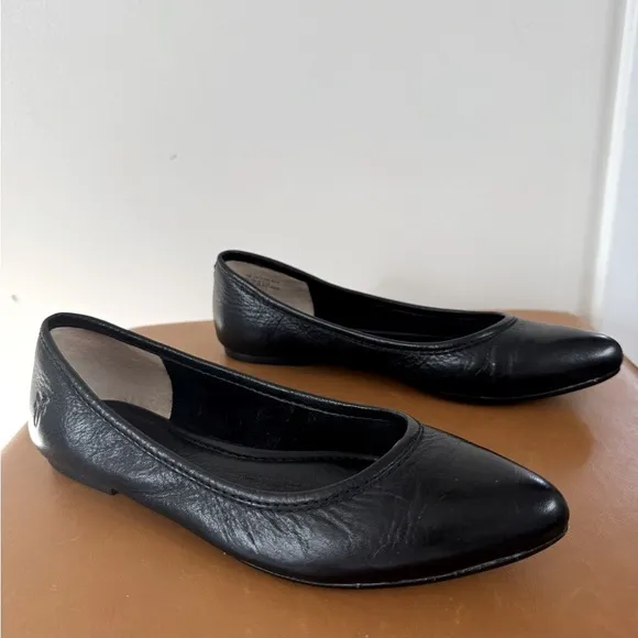Frye Regina Black Leather Women's Ballet Flats Size 7