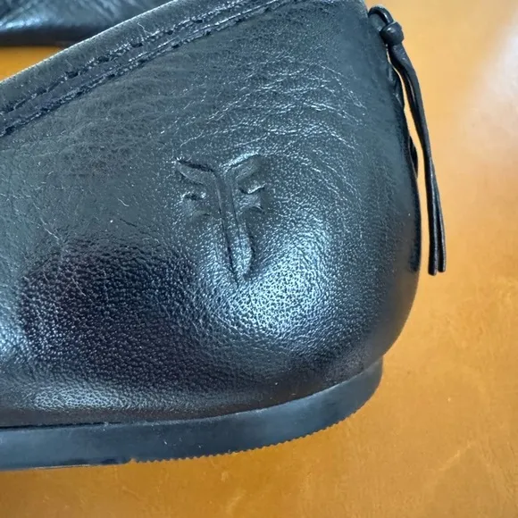 Frye Regina Black Leather Women's Ballet Flats Size 7