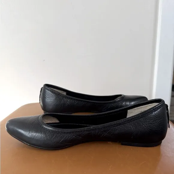 Frye Regina Black Leather Women's Ballet Flats Size 7